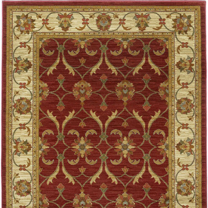 23 X 35 Red Or  Ivory  Polypropylene Rug