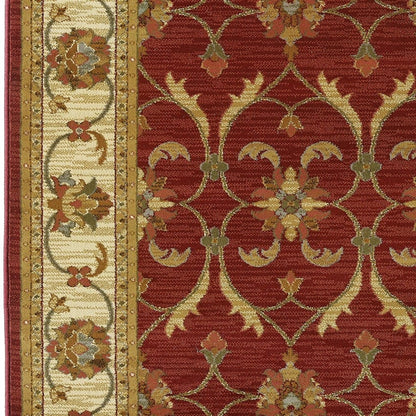 23 X 35 Red Or  Ivory  Polypropylene Rug