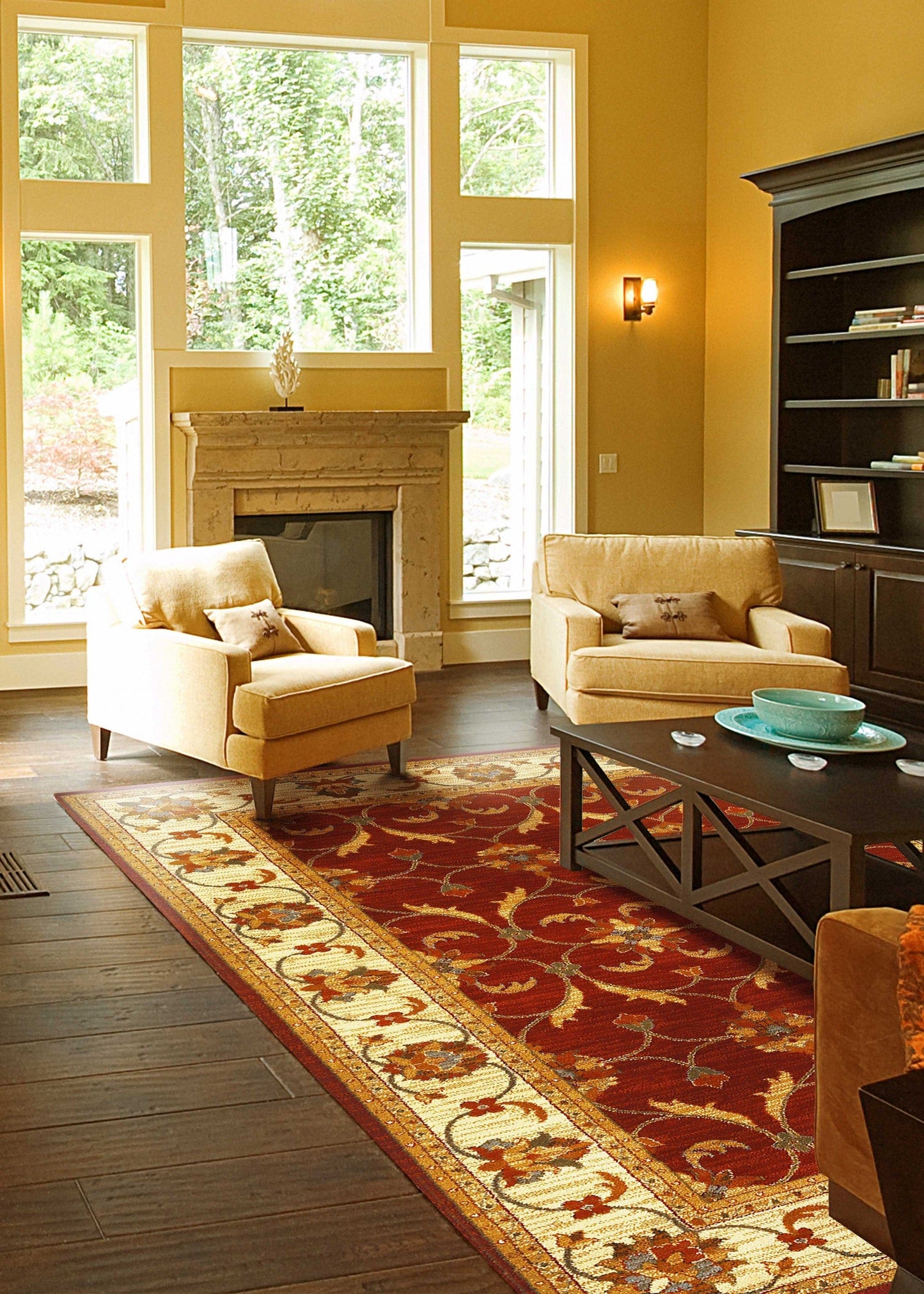 23 X 35 Red Or  Ivory  Polypropylene Rug