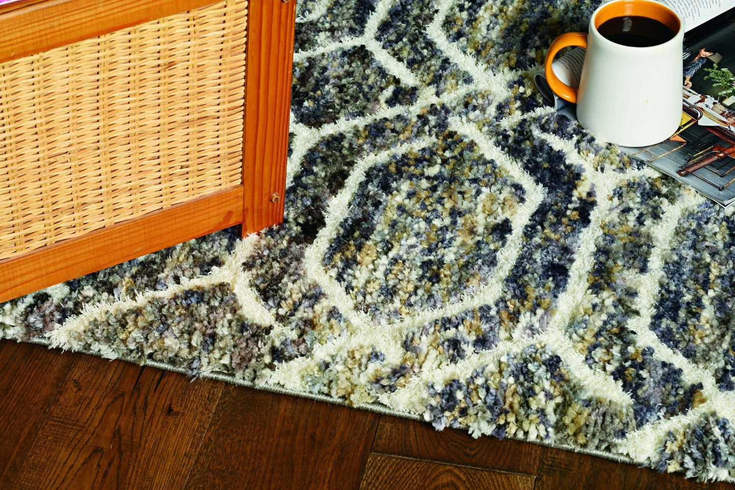 12'X15' Silver Ivory Hand Tufted Vermicular Indoor Area Rug