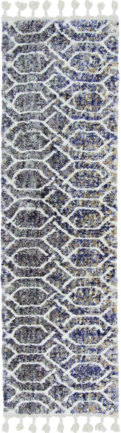 12'X15' Silver Ivory Hand Tufted Vermicular Indoor Area Rug