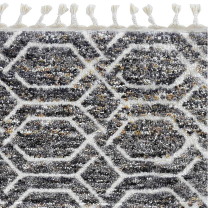 12'X15' Silver Ivory Hand Tufted Vermicular Indoor Area Rug