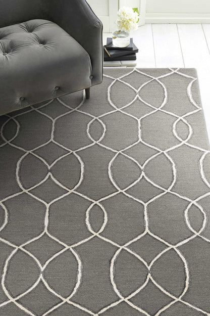 144 X 180 Charcoal Wool Or Viscose Rug