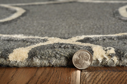 144 X 180 Charcoal Wool Or Viscose Rug