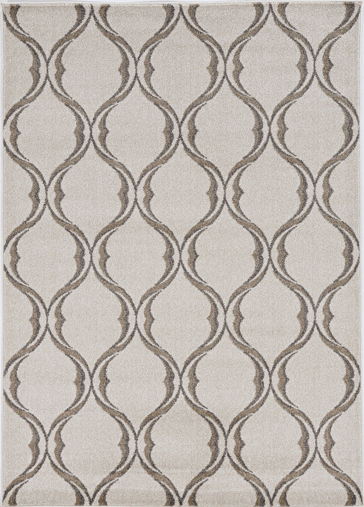 2' X 3' Sand Wavy Line Pattern Accent Rug