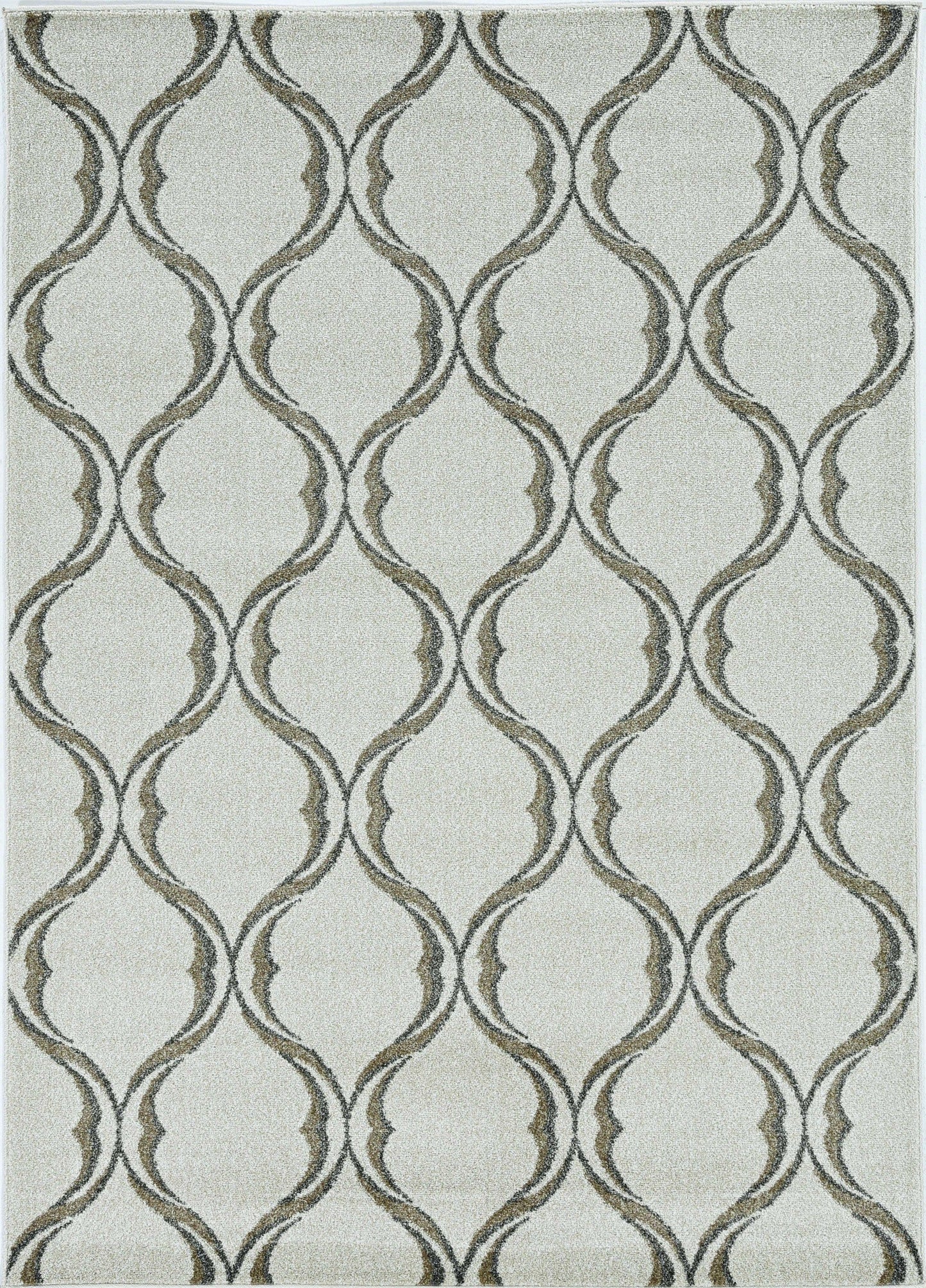 2' X 3' Sand Wavy Line Pattern Accent Rug