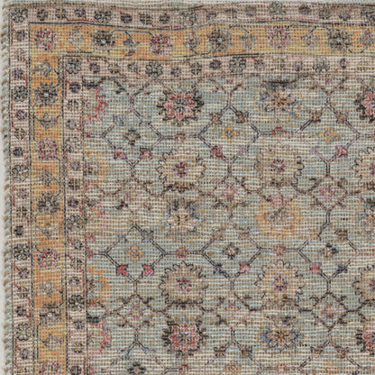 2'X4' Spa Green Hand Woven Floral Indoor Accent Rug