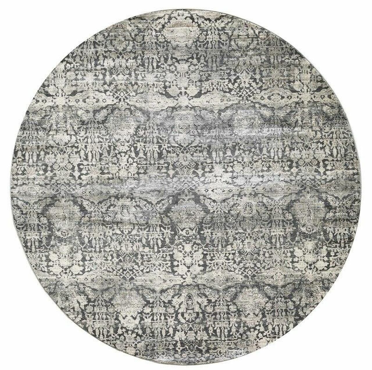 63 X 91 Grey Polyester Or  Viscose Rug