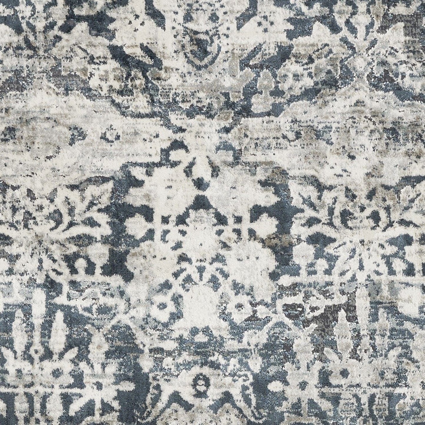 3'X5' Teal Machine Woven Floral Traditional Indoor Area Rug