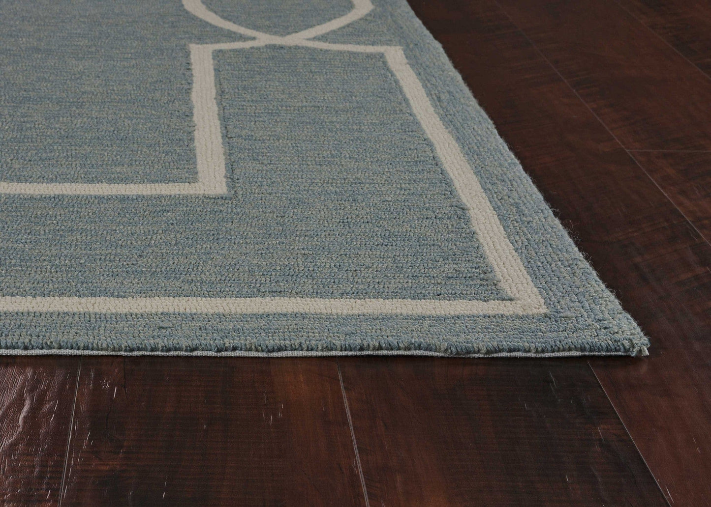 3'X5' Grey Blue Machine Woven Abstract Geometric Indoor Area Rug