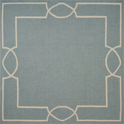 3'X5' Grey Blue Machine Woven Abstract Geometric Indoor Area Rug