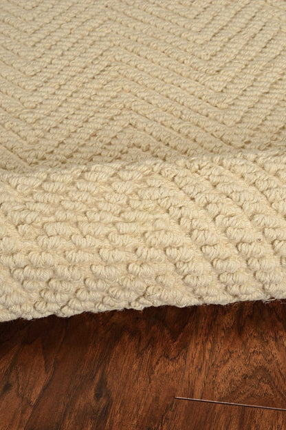2'X4' Ivory Hand Woven Herringbone Jute Indoor Accent Rug