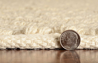 2'X4' Ivory Hand Woven Herringbone Jute Indoor Accent Rug