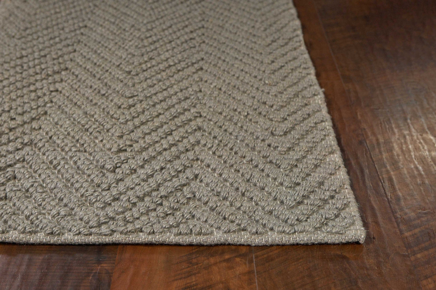 2'X4' Grey Heather Hand Woven Herringbone Jute Indoor Accent Rug