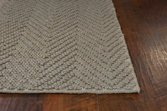2'X4' Grey Heather Hand Woven Herringbone Jute Indoor Accent Rug