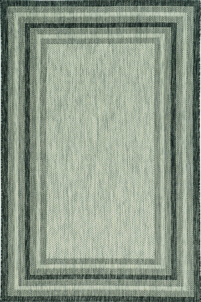 5' X 8'  Grey Bordered Area Rug