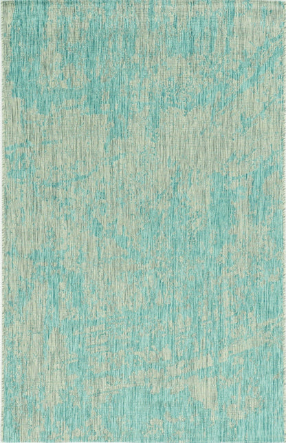 3' X 4' Teal Polypropylene Area Rug