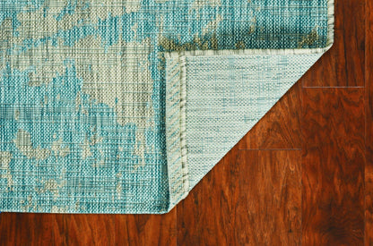 3' X 4' Teal Polypropylene Area Rug
