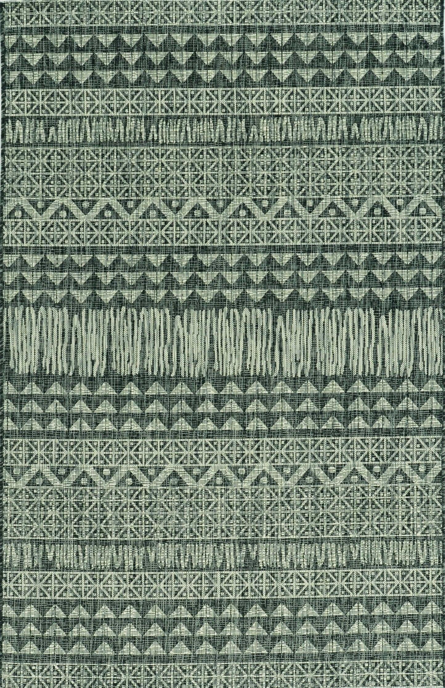 5' X 8' Charcoal Aztec Pattern Rug