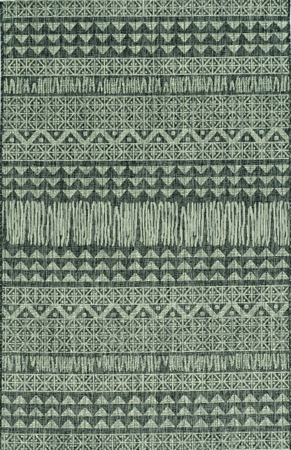 5' X 8' Charcoal Aztec Pattern Rug