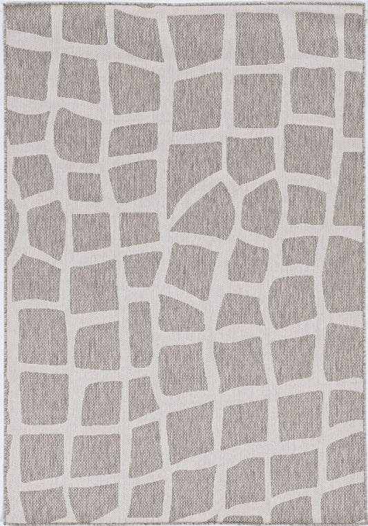 3' X 4' Ivory Or Grey Polypropylene Area Rug