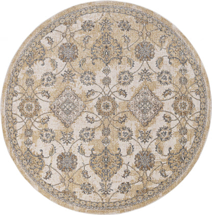 2' X 3' Ivory Sand Vintage Wool Accent Rug