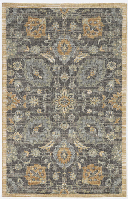 8' Taupe Machine Woven Vintage Traditional Indoor Runner Rug
