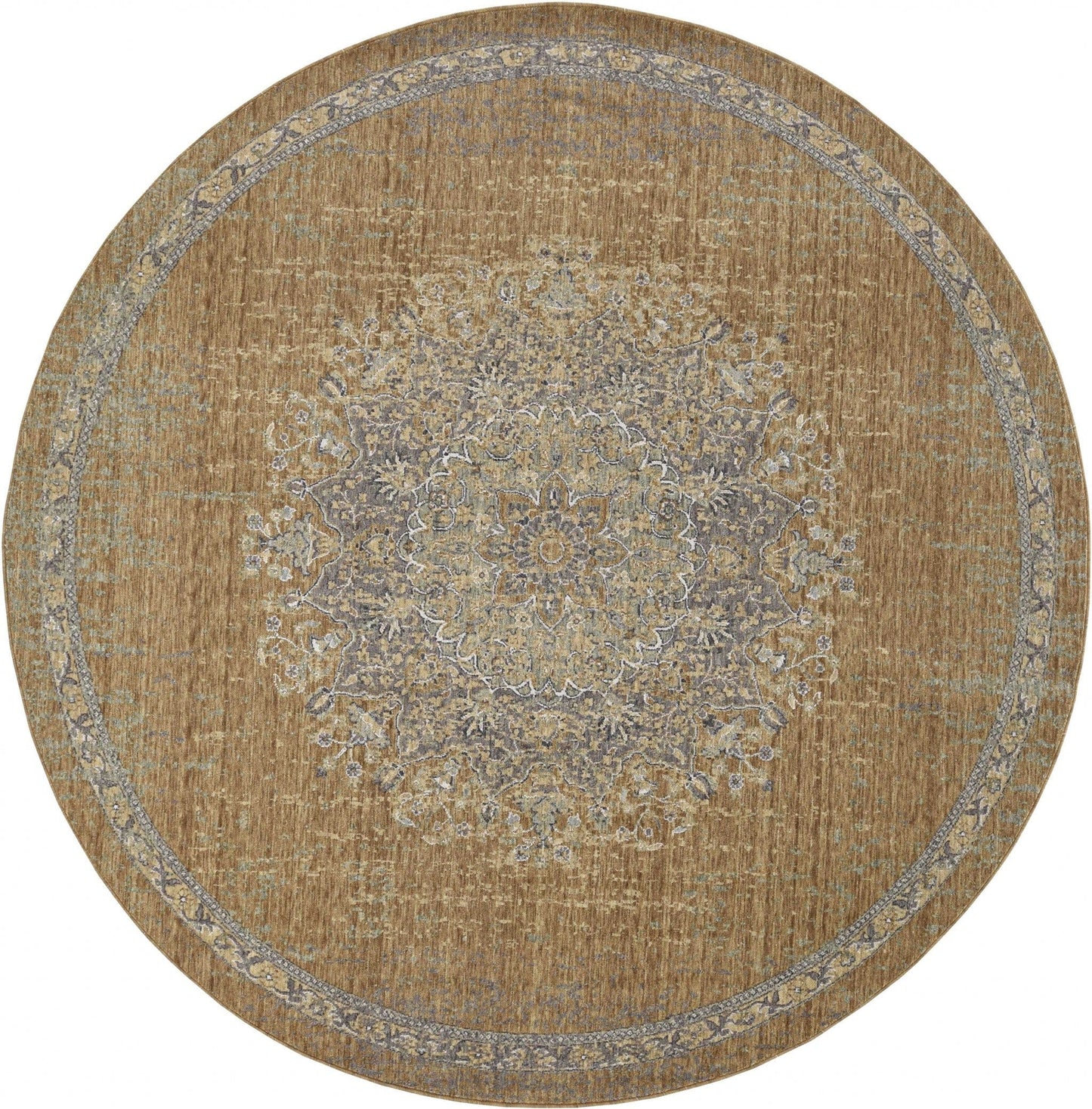 2' X 3' Coffee Vintage Wool Accent Rug