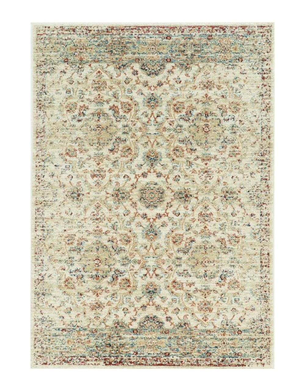 3' X 5' Ivory Floral Vines Area Rug