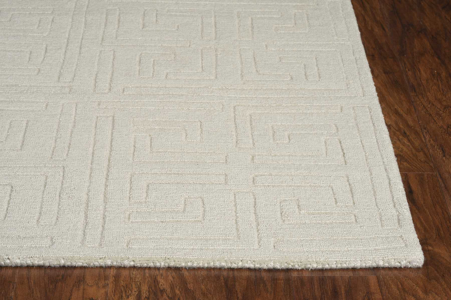 8' Beige Machine Woven Bordered Floral Indoor Runner Rug