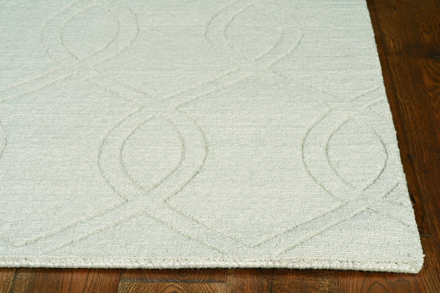 8' Ivory Machine Woven Geometric Indoor Runner Rug