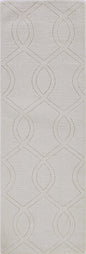 8' Ivory Machine Woven Geometric Indoor Runner Rug