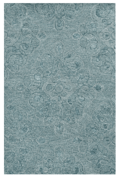 3'X5' Seafoam Blue Hand Tufted Floral Indoor Area Rug
