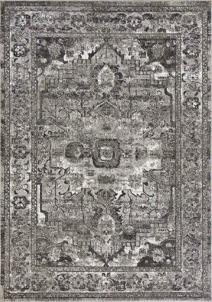 2' X 7' Grey Polypropylene Area Rug