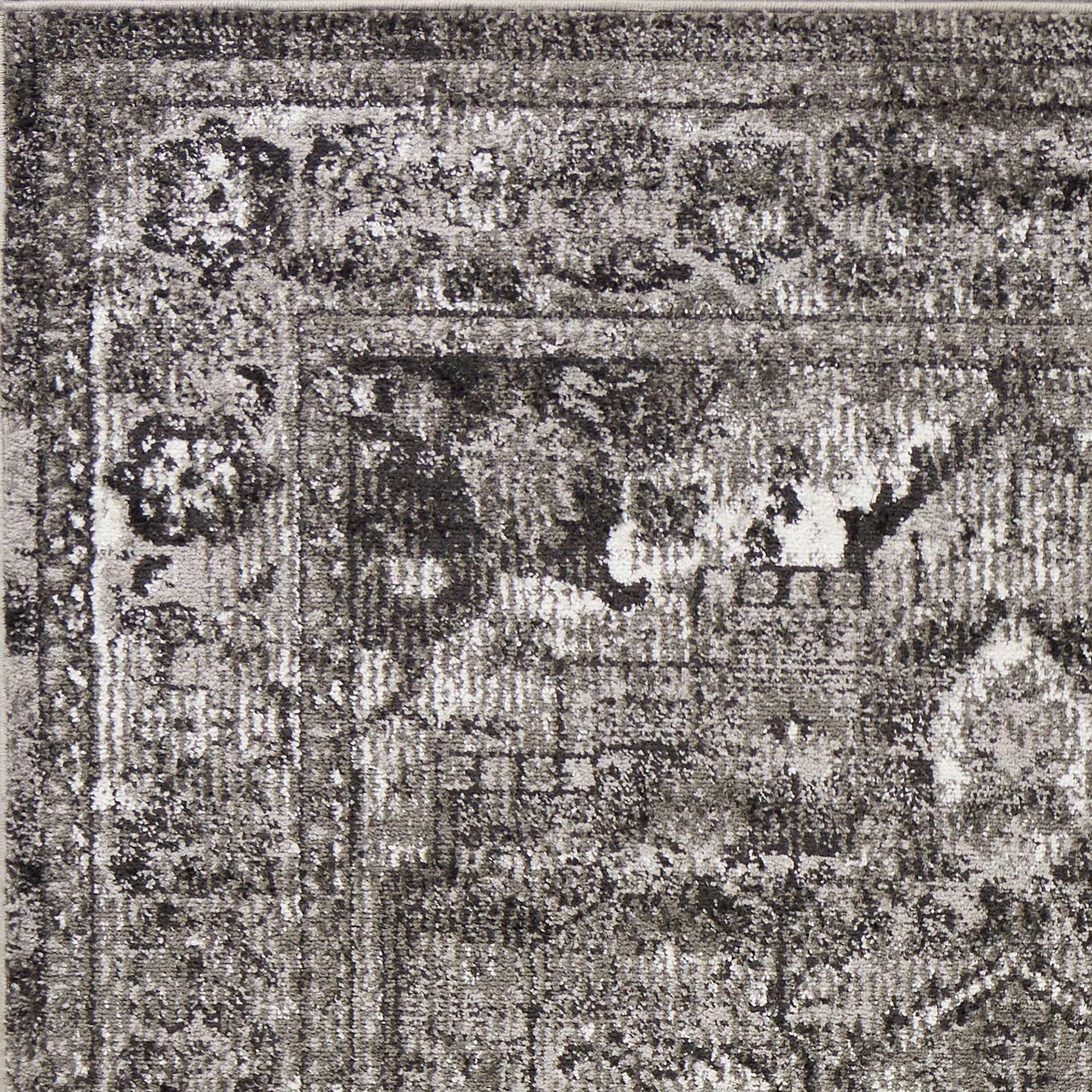 2' X 7' Grey Polypropylene Area Rug