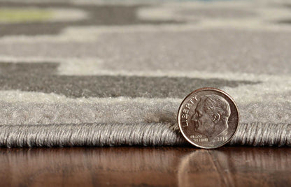 2' X 7' Modern Gray With Pops Of Color Area Rug