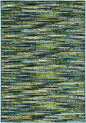 7' Grey Teal Machine Woven Solid Striation Indoor Runner Rug