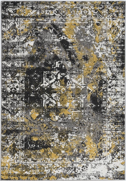 2' X 7' Grey Polypropylene Area Rug