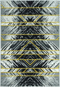 5'X8' Grey Machine Woven Geometrical Indoor Area Rug