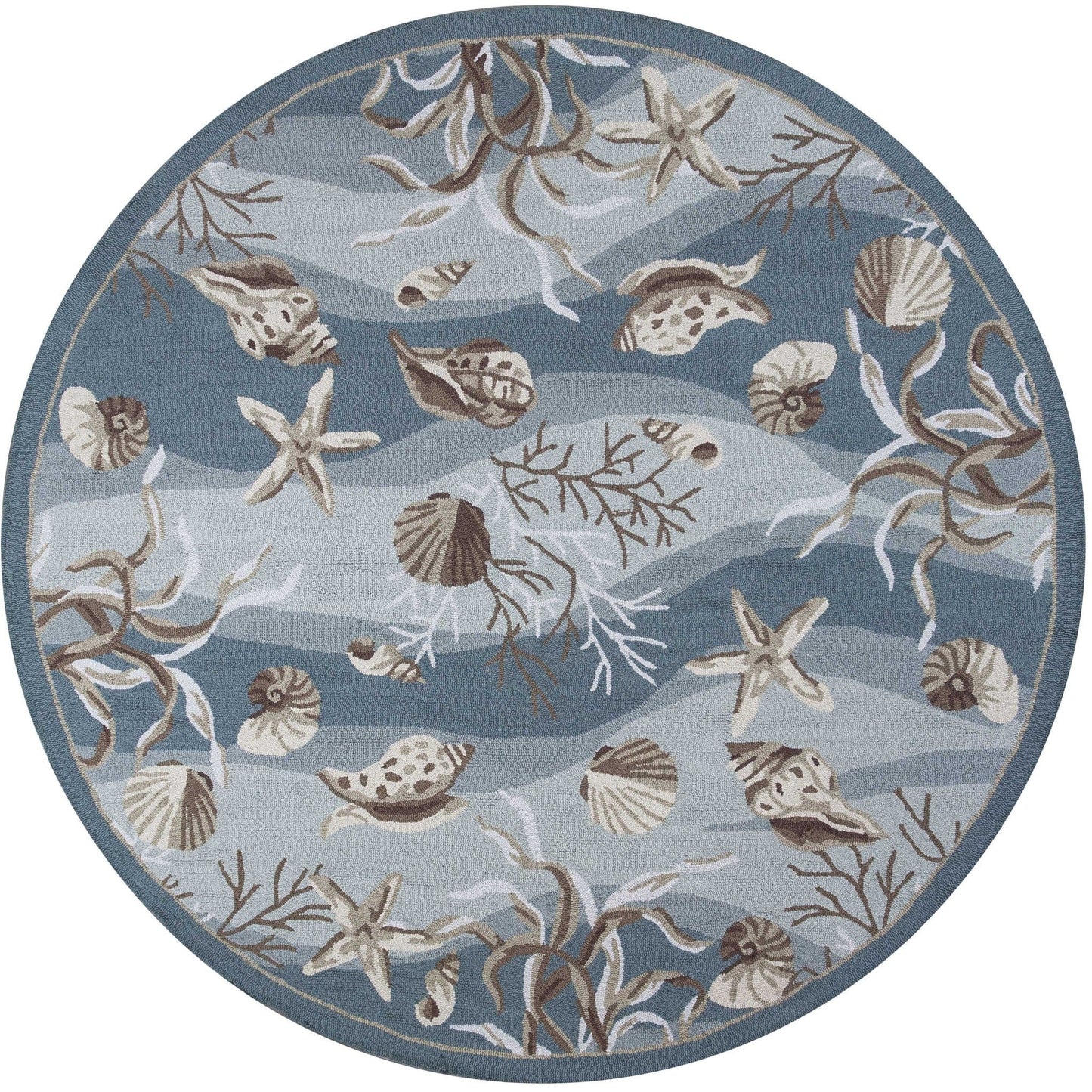 3' X 5' Seafoam Corals And Shells Area Rug
