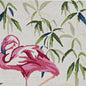 7' Ivory Pink Hand Hooked Flamingo Indoor Runner Rug