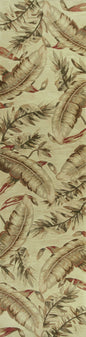 10' Ivory Hand Tufted Tropical Leaves Indoor Runner Rug