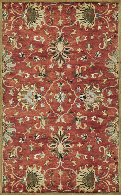 6' Sienna Orange Hand Tufted Traditional Round Indoor Area Rug