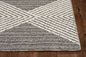 4' X 6' Grey Or Ivory Geometric Diamond Area Rug
