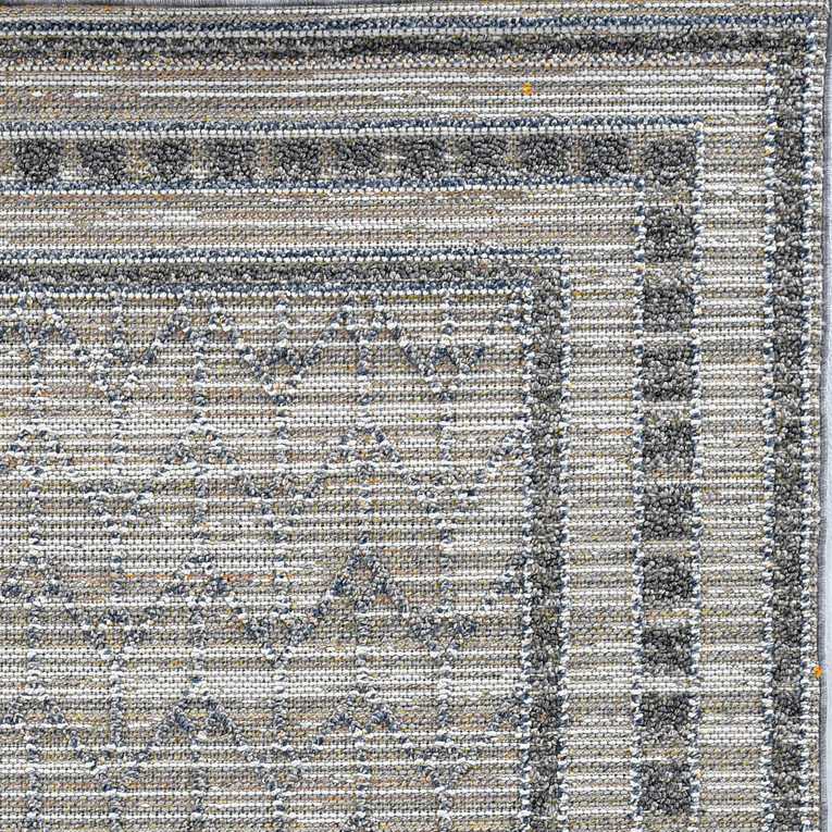 2' X 8' Grey Bordered Runner Rug