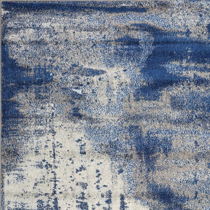 3' X 5' Ice Blue Abstract Brushstrokes Area Rug
