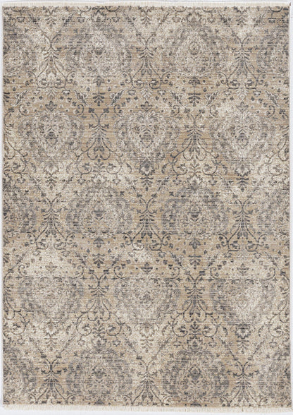 8' Sand Or Charcoal Polypropylene Runner Rug