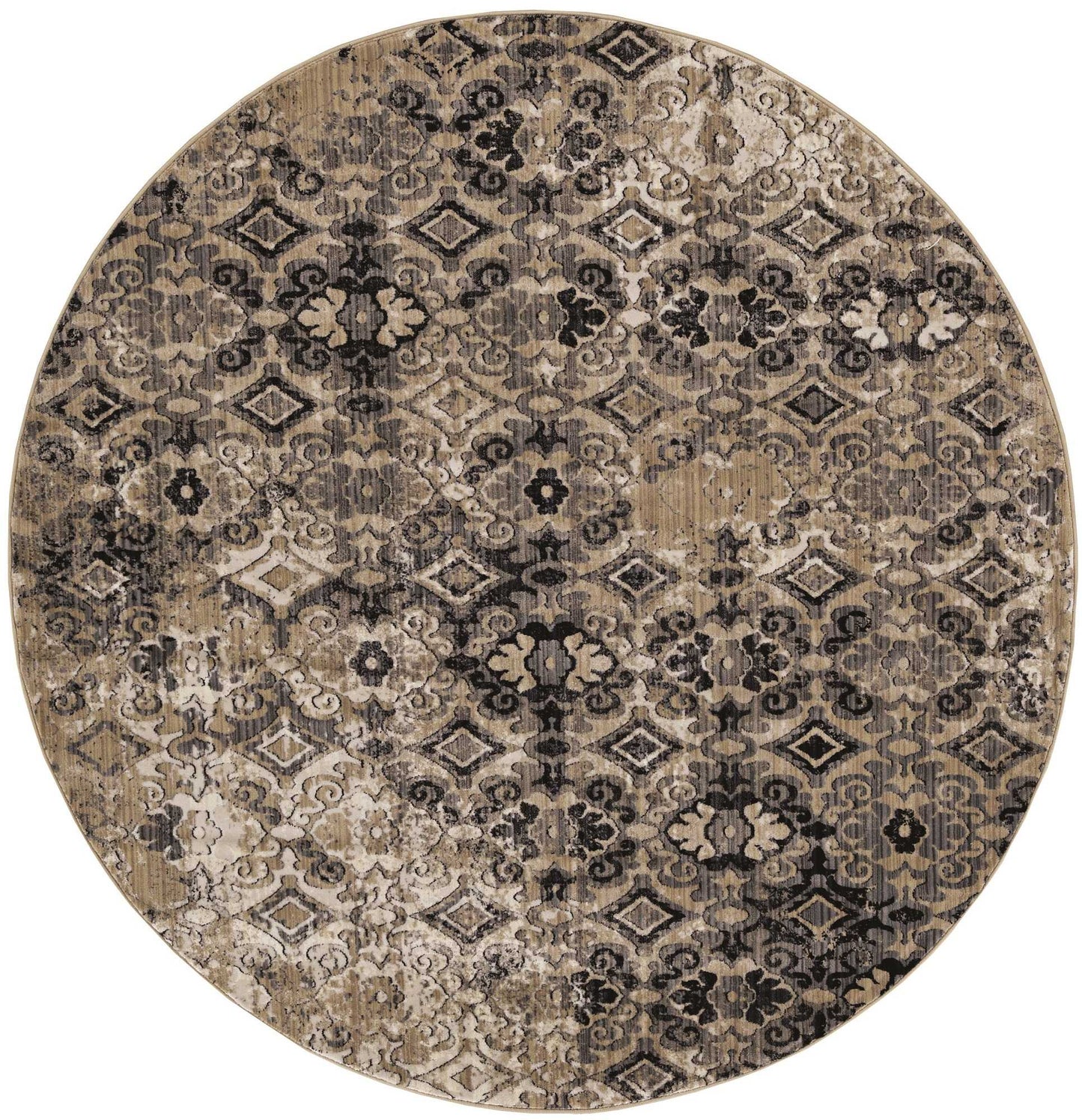 2' X 8' Ivory Or Beige Antique Pattern Runner Rug