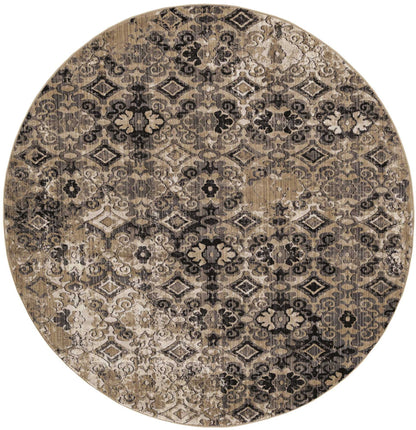 2' X 8' Ivory Or Beige Antique Pattern Runner Rug