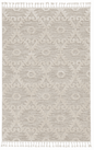 12'X15' Ivory Beige Machine Woven Geometric With Fringe Indoor Area Rug